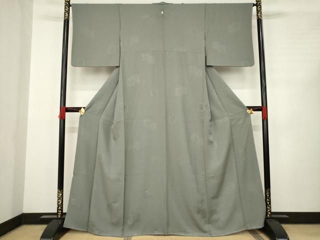 平和屋着物●上質な色無地 色紙兎花地紋