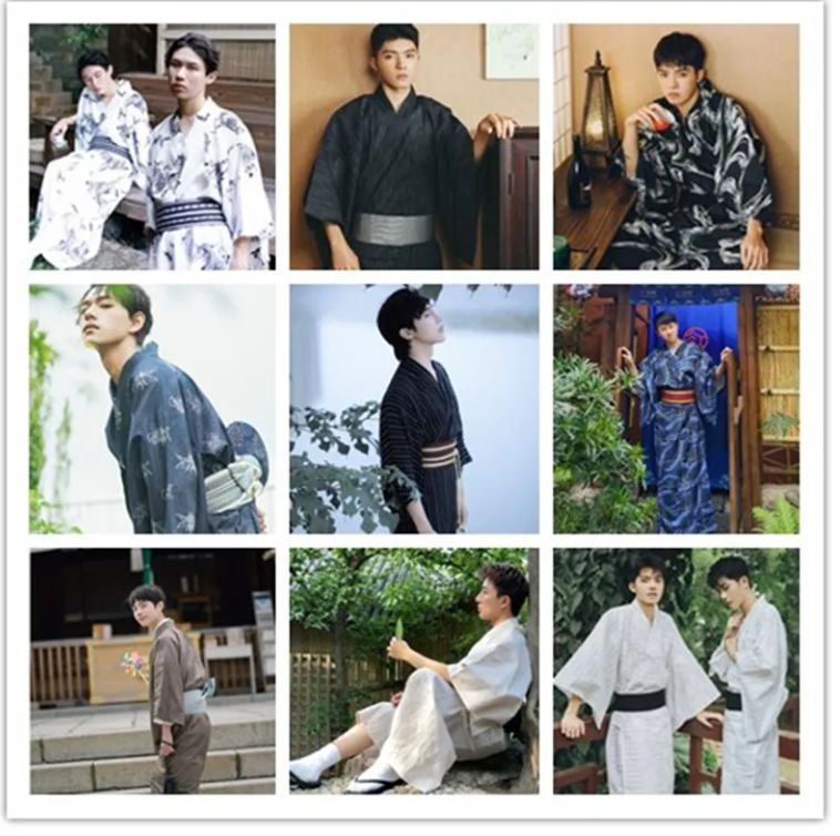 日本の伝統的な男性用和服、浴衣、武士スタイルの日本風写真撮影衣装、和風ホームウェア、日式セット