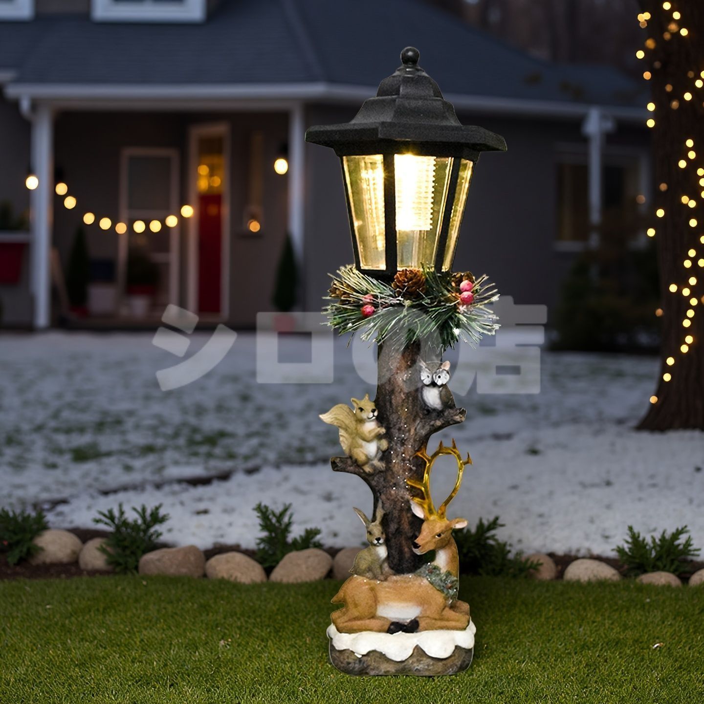 ソーラーライト ガーデンライト ガーデンオーナメントトナカイとリスとウサギとフクロウ クリスマス装飾 冬 庭オブジェ 置物 癒しグッズ ガーデニング お庭 玄関ライト 園芸装飾 オシャレ ギフト プレゼント 樹脂 街灯 癒しグッズ クリスマス装飾 NEXPOTALLINN_EU