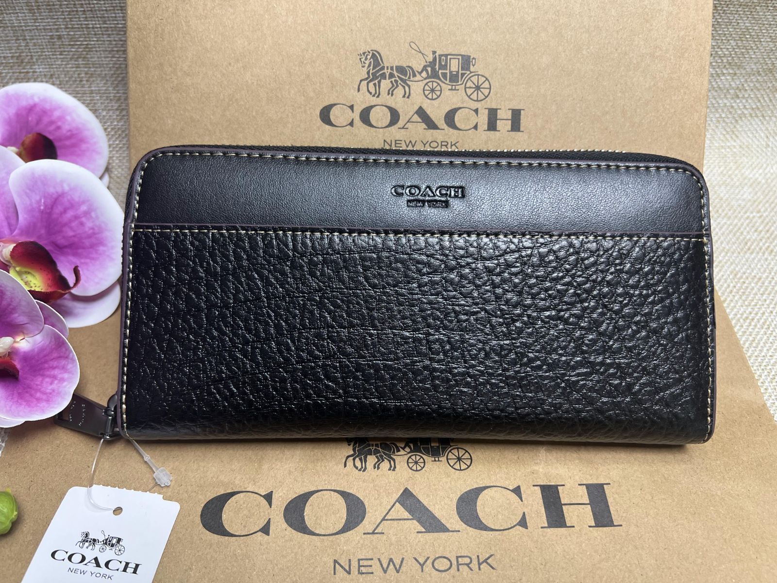 COACH 財布 コーチ 長財布 アコーディオン ラウンドジップ ラウンド