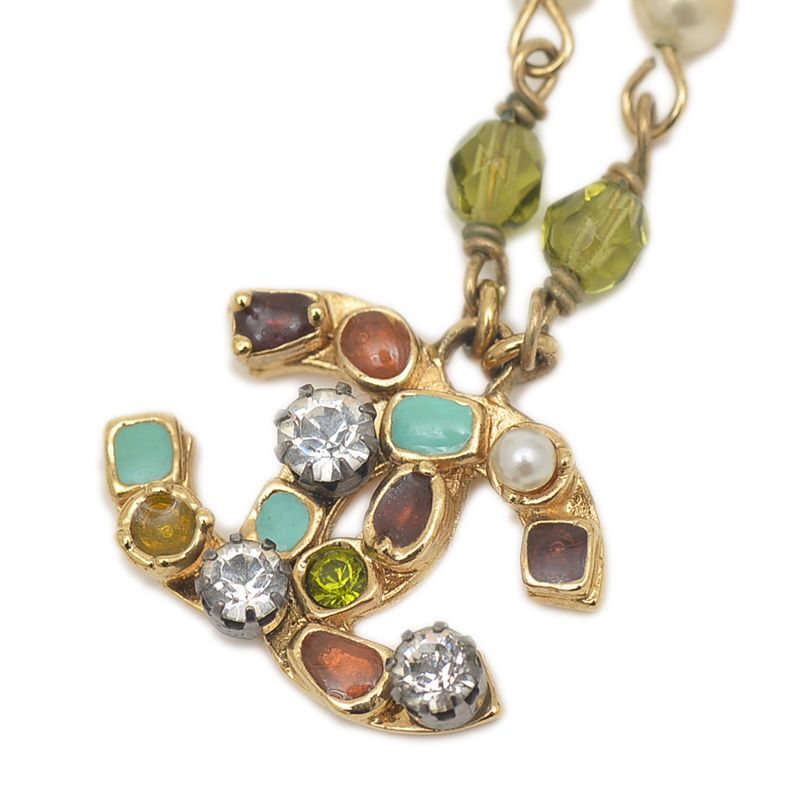 シャネル ココマーク ラインストーン パール ネックレス ゴールド FORTGASGNV_COM_BR