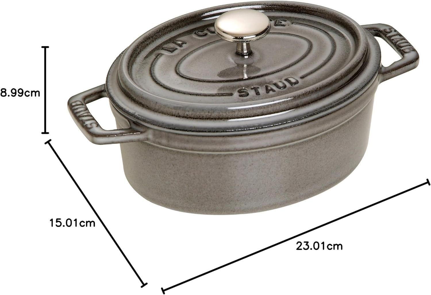 staub ストウブ 「 ピコ ココット オーバル グレー 15cm