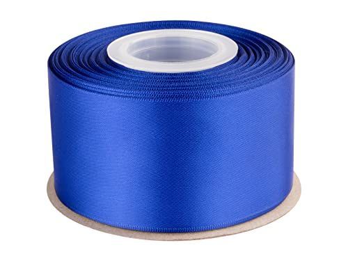 50mm X 22M_コバルト 【TEKDEERE】両面サテンリボン 幅50mm 長さ22M 手芸 DIY 花束 ギフト ラッピング 包装-コバルト