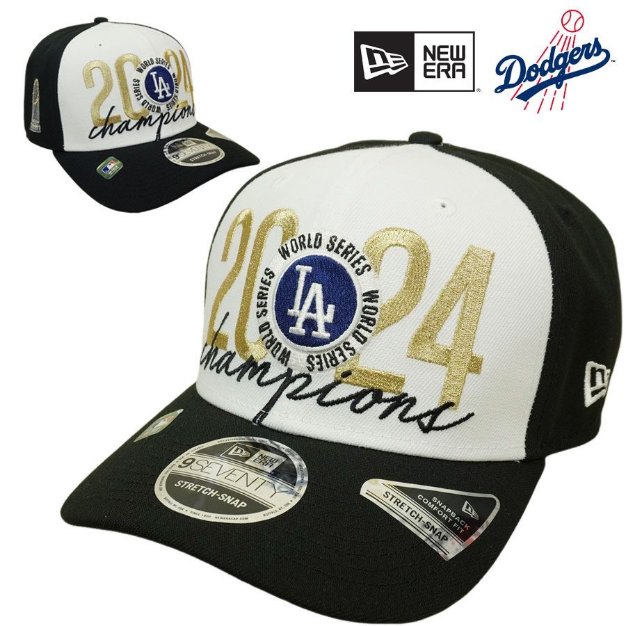 ERA ニューエラ 帽子970 ストレッチ スナップバックキャップ2025 ワールドシリーズチャンピオンズロサンゼルス ドジャース LA DODGERS MLBBLACK×WHITE ブラック×ホワイト メジャーリーグ 大谷翔平 山本由伸メンズ ストリ