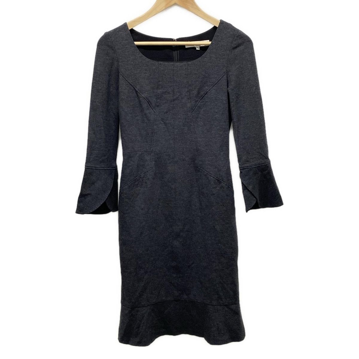 Pinky & Dianne 黒 ワンピース 36 PINKY&DIANNE 七分袖 ワンピース