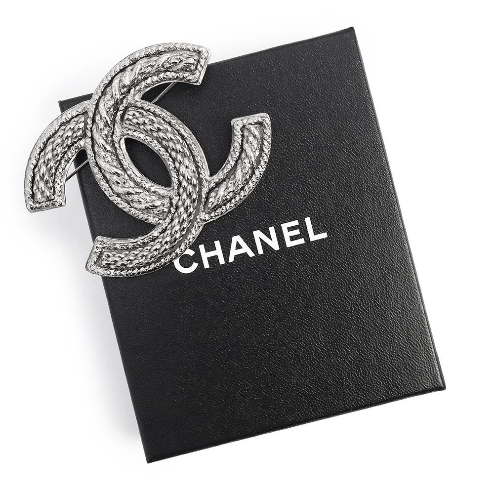 シャネル ラージ ココマーク ブローチ ダークシルバー CHANEL