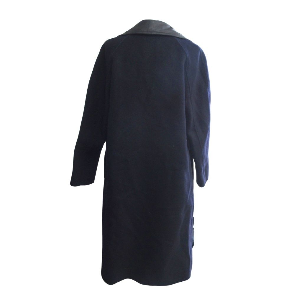 sandro サンドロ 完売 ノーカラー コート ネイビー 金ボタン