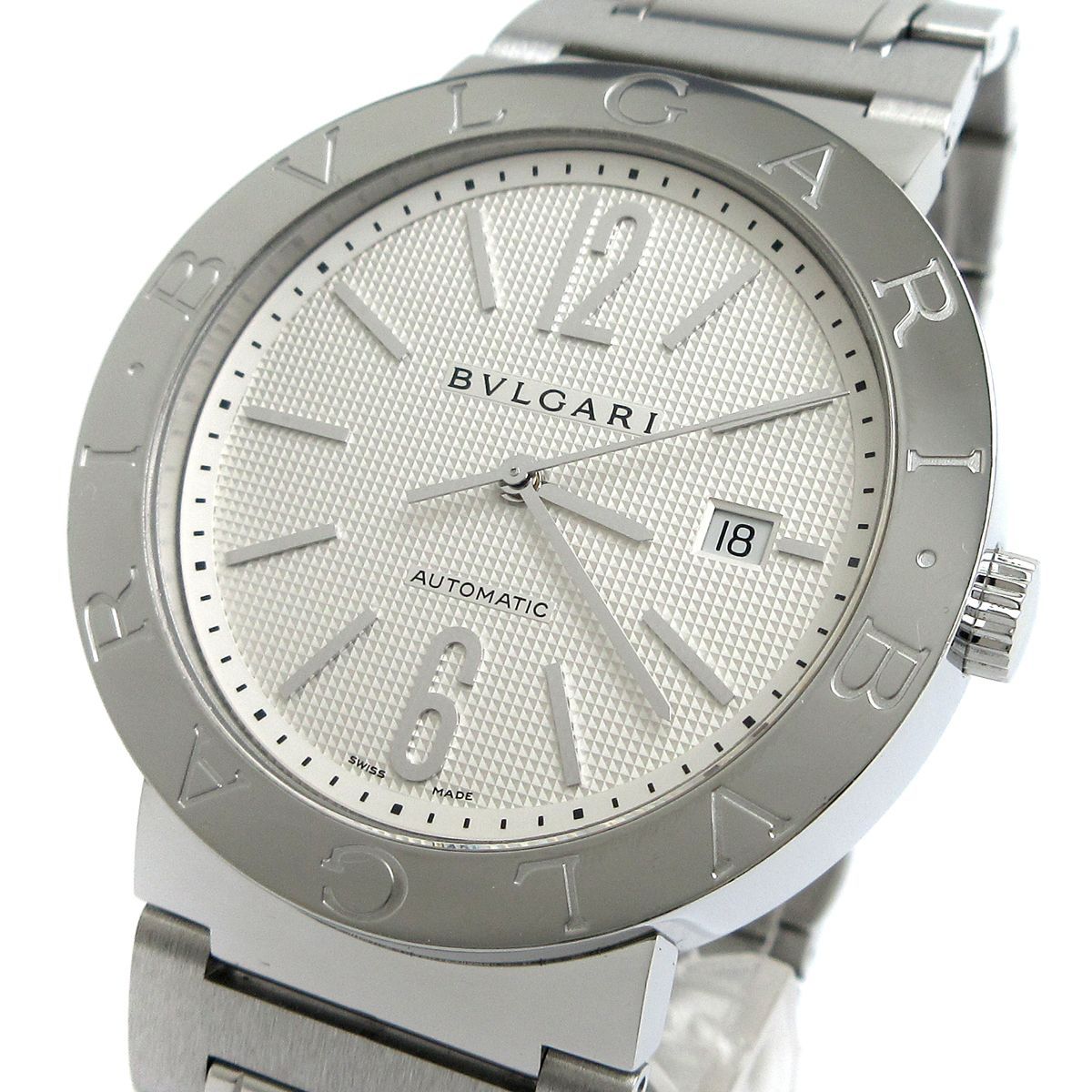 ブルガリ ブルガリブルガリ オートマチック メンズ シルバー BB42SS BVLGARI BB42WSSD 自動巻き 箱 保証書