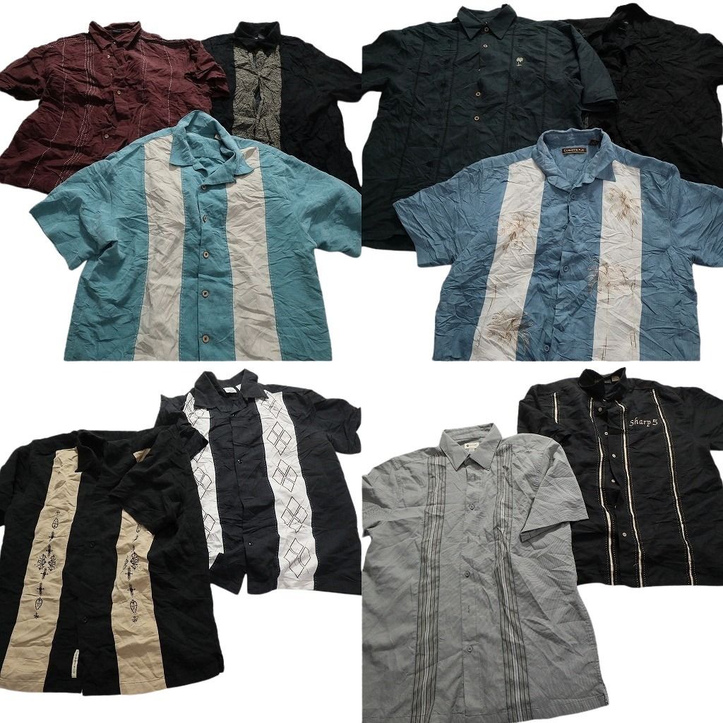 古着卸 まとめ売り ライン系 半袖シャツ 10枚セット (メンズ L  