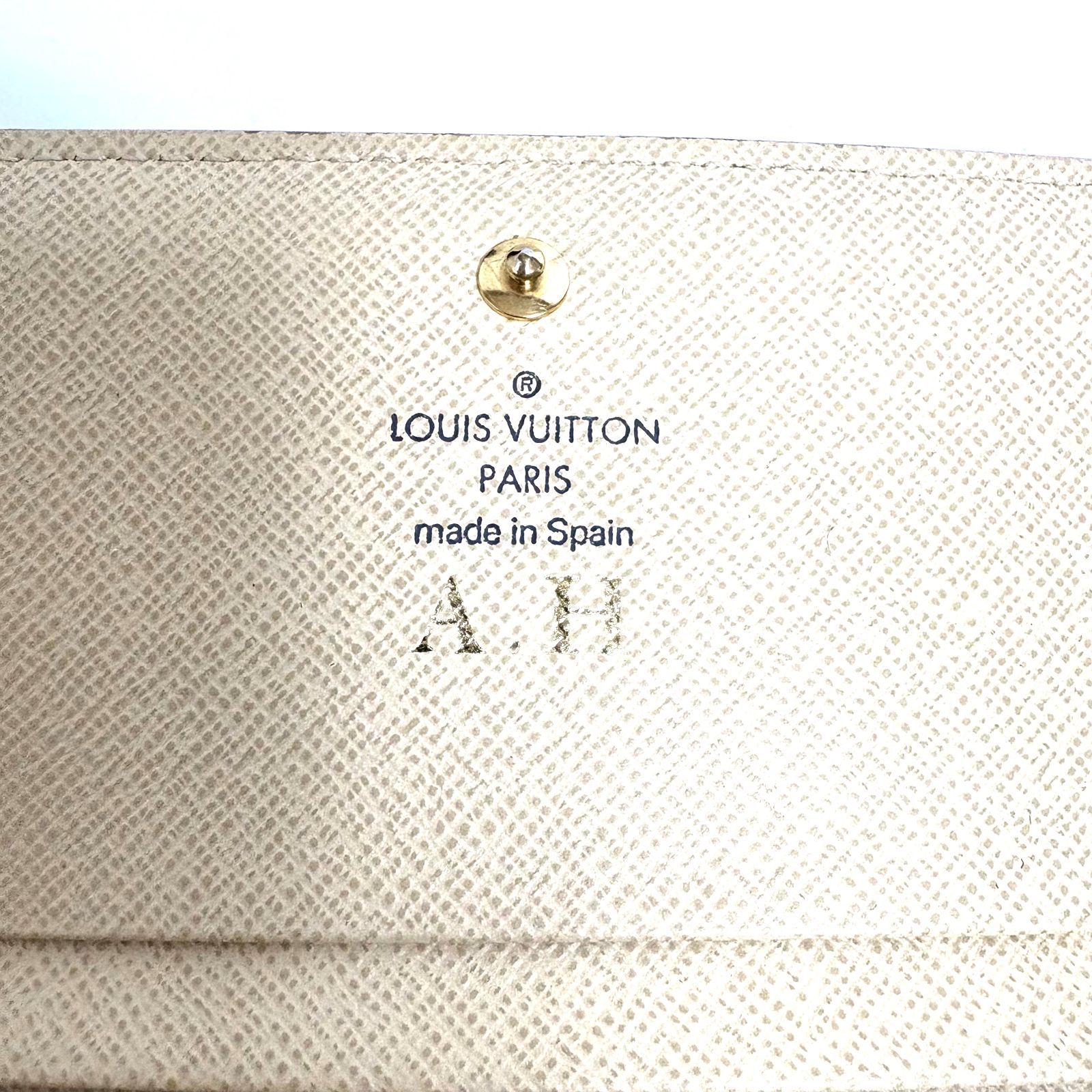 ルイヴィトン✨ ポルトフォイユ・トレゾール ダミエ アズール 白 折り