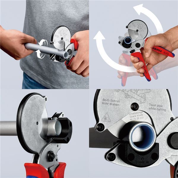 KNIPEX クニペックス 複合管 プラスチックパイプ用カッター コンフォート サイズ210×81×38mm 9025-25 HRDEVELOPMENT_JP