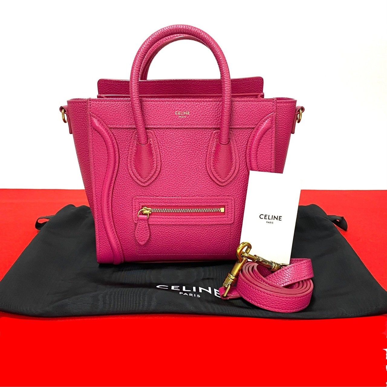 未使用保管品 袋付き CELINE セリーヌ ラゲージ ナノ ショッパー