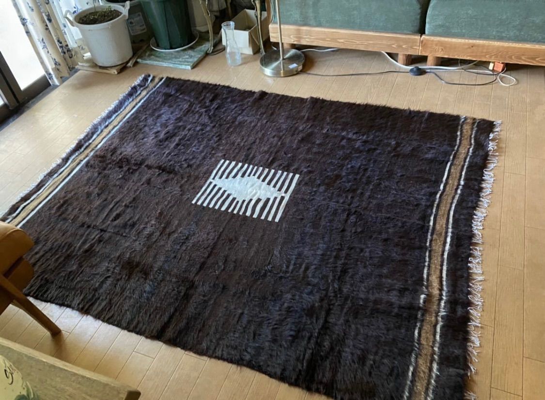 オールド　シイルトバッタニエ アンティークシイルトバッタニイェ大判139×176/茶と黒のグラデーション