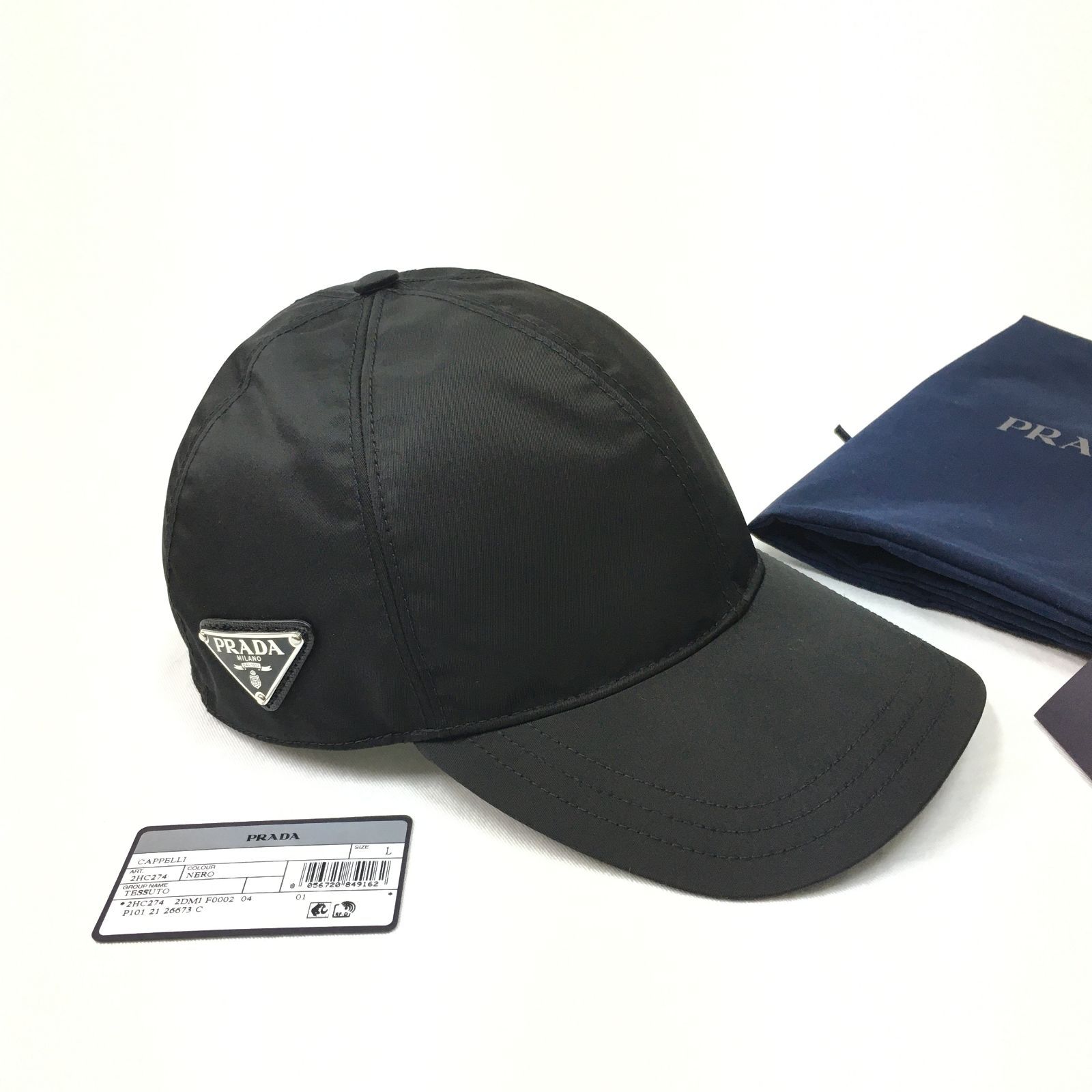 新品 PRADA Re Nylon トライアングル ロゴ ナイロン キャップ