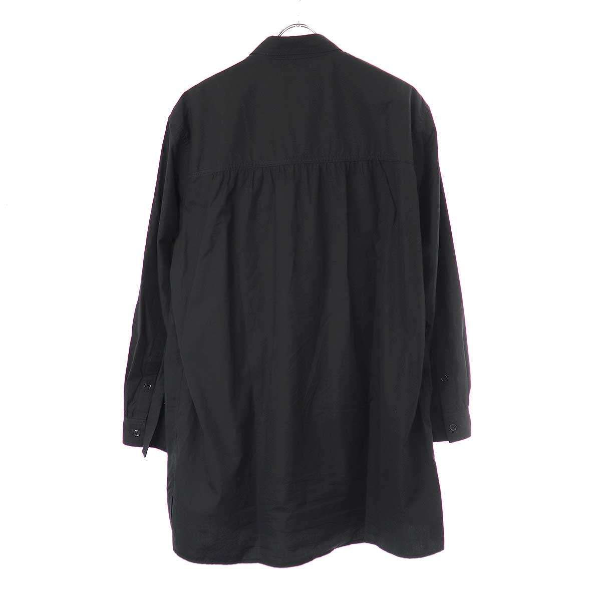 Yohji Yamamoto POUR HOMME ヨウジヤマモト プールオム 23AW ストール付き環縫いシャツ ブラック 2 HJ-B29-018  - メルカリ