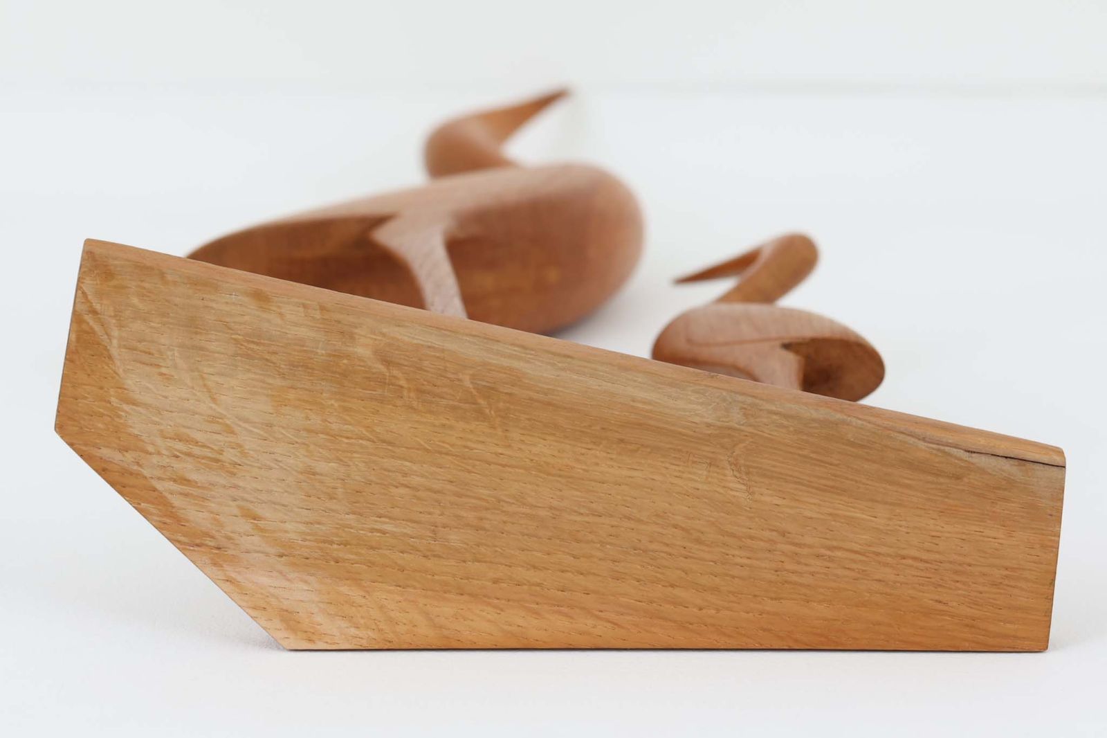 北欧ビンテージ雑貨 オーク材の鳥モチーフの大型アートピース