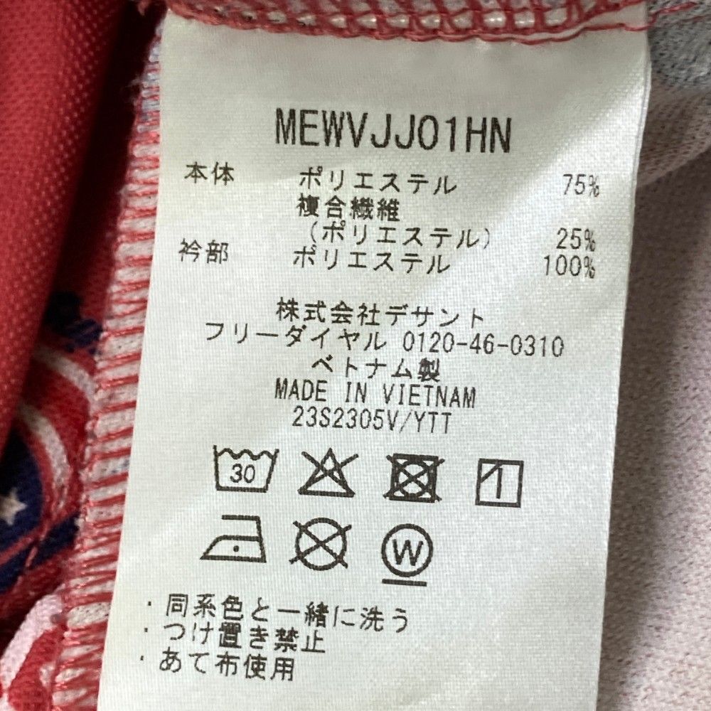 サイズ：LL MUNSING WEAR マンシングウェア 2023年モデル 半袖ポロ ワンピース 総柄 レッド系 [240101490530] ゴルフウェア レディース ストスト サイズ：LL MUNSING WEAR マンシングウェア 2023年モデル 半袖