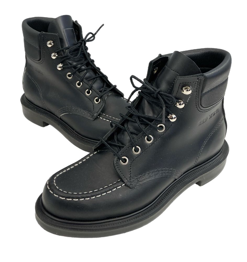 レッドウィング RED WING SuperSole 6-inch Moc スーパーソール 6インチモック 黒 BLK レザーブーツ  8133 メンズ靴 ブーツ ワーク ブラック 7.5D 25.5cm 101sh-1915