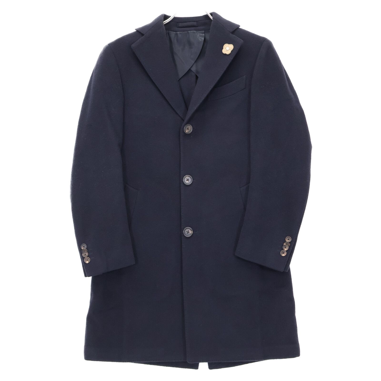 LARDINI ラルディーニ JL23143AQ ネイビー ウール 3Bチェスターコート 42 LARDINI ラルディーニ JL23143AQ ネイビー ウール 3Bチェスターコート 42