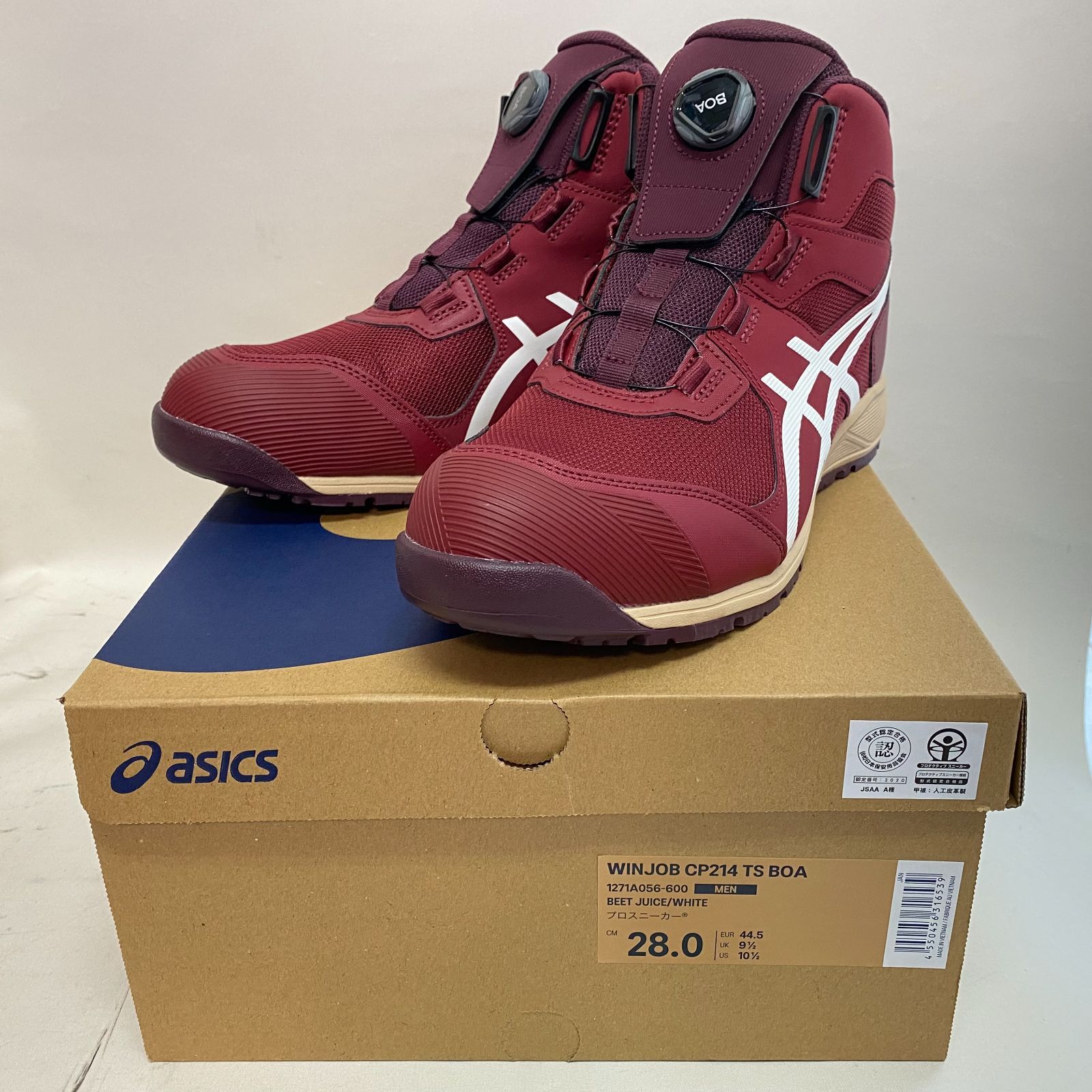 浜館48-464 asics アシックス WINJOB ウィンジョブ CP214 TS BOA BEET JUICE|WHITE ビートジュース×ホワイト 28.0cm 1271A056-600
