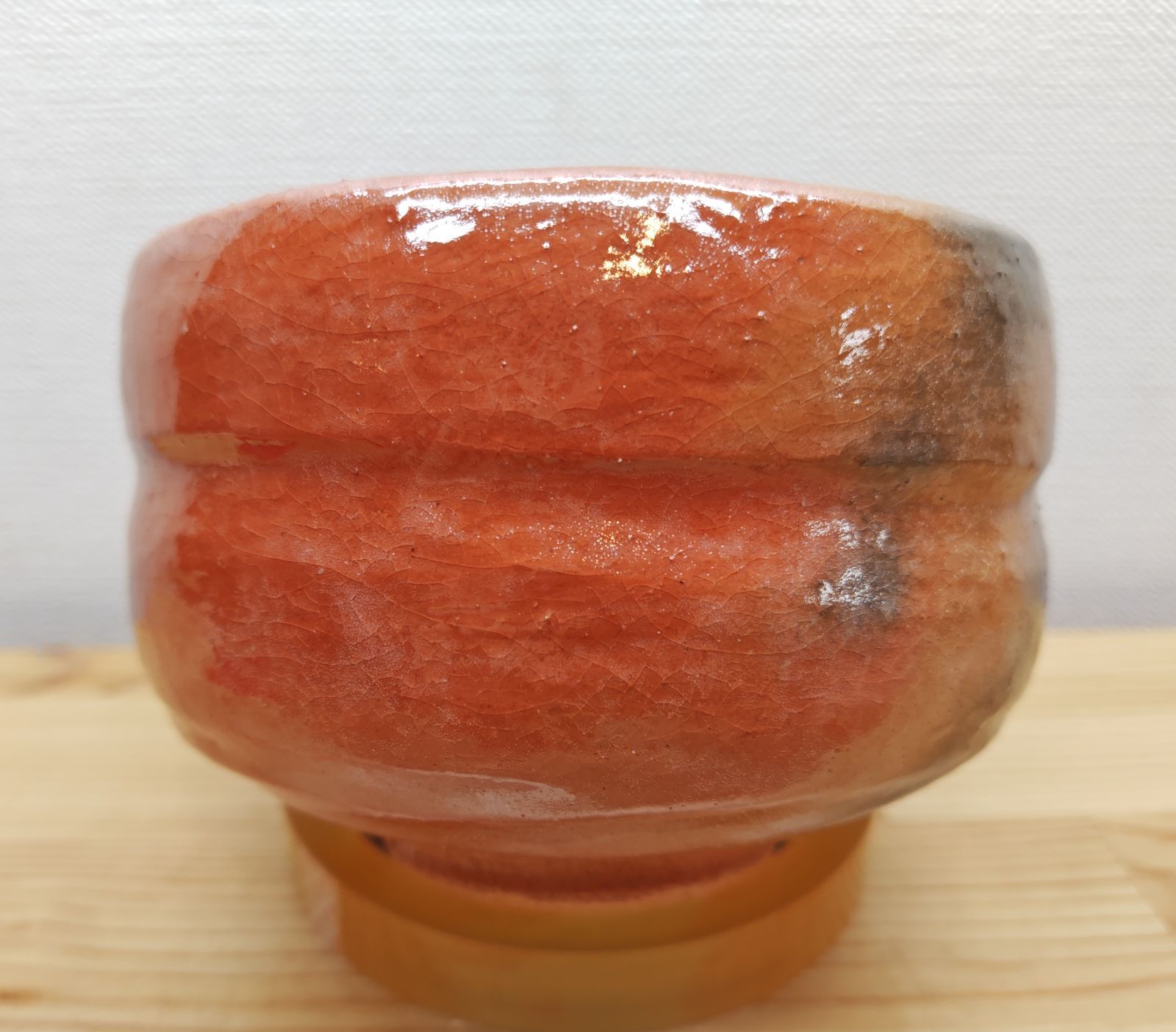 逢絢亭・新品】茶道具 茶碗 赤楽 銘「好日」前大徳書付 佐々木松楽 共 