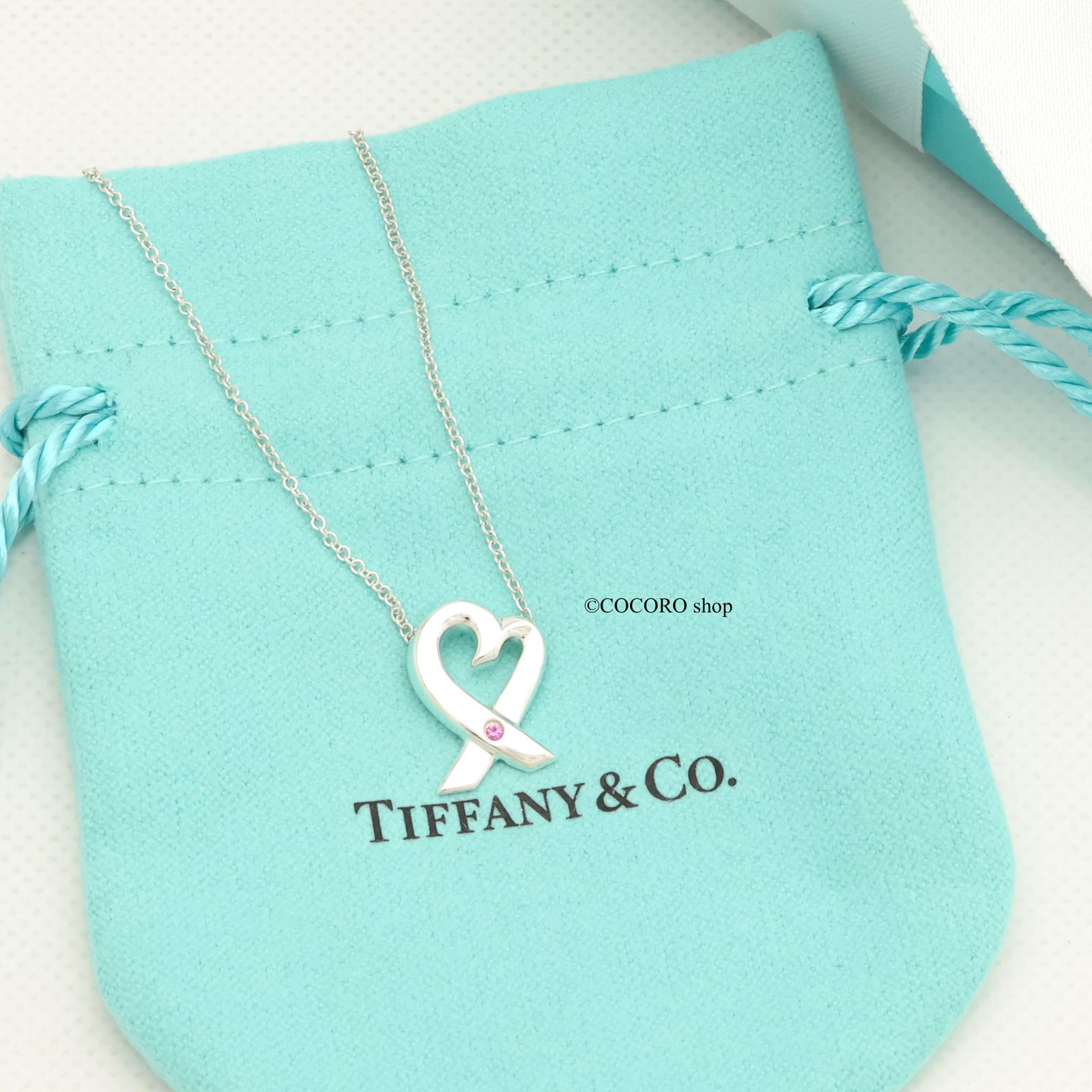 美品】ティファニー TIFFANY&Co. ラビングハート パロマピカソ 1P ピンクサファイア ネックレス AG925 - メルカリ