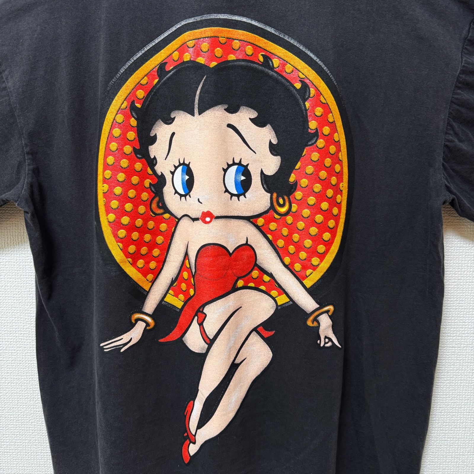 90s Betty Boop ベティ　フルーツオブザルーム　XL ベティちゃん Tシャツ L相当 ブラック フルーツオブザルーム
