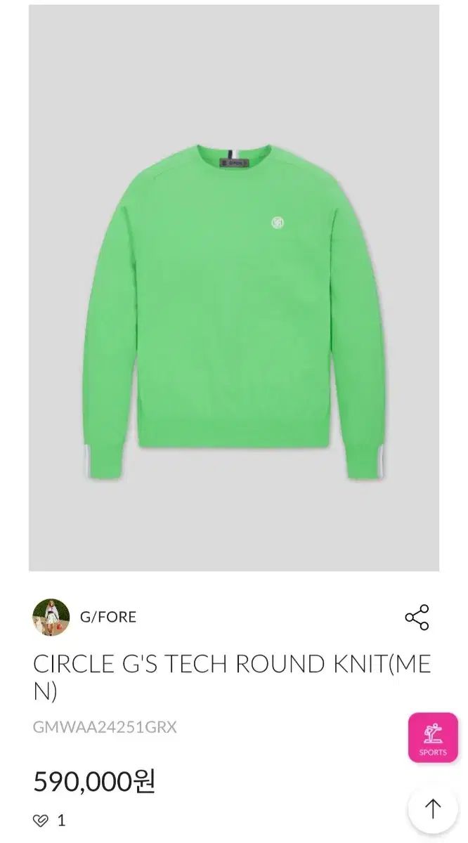 G/FORE(ジーフォア) メンズ ラウンド ニット セーター