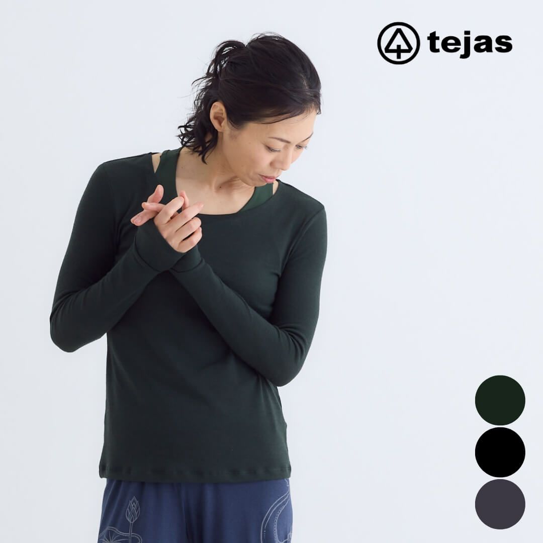 tejas ヨガトップス テジャス ウダカトップス tl252133 フリーサイズ 長袖 ヨガウェア ピラティス レディース フィット ストレッチ
