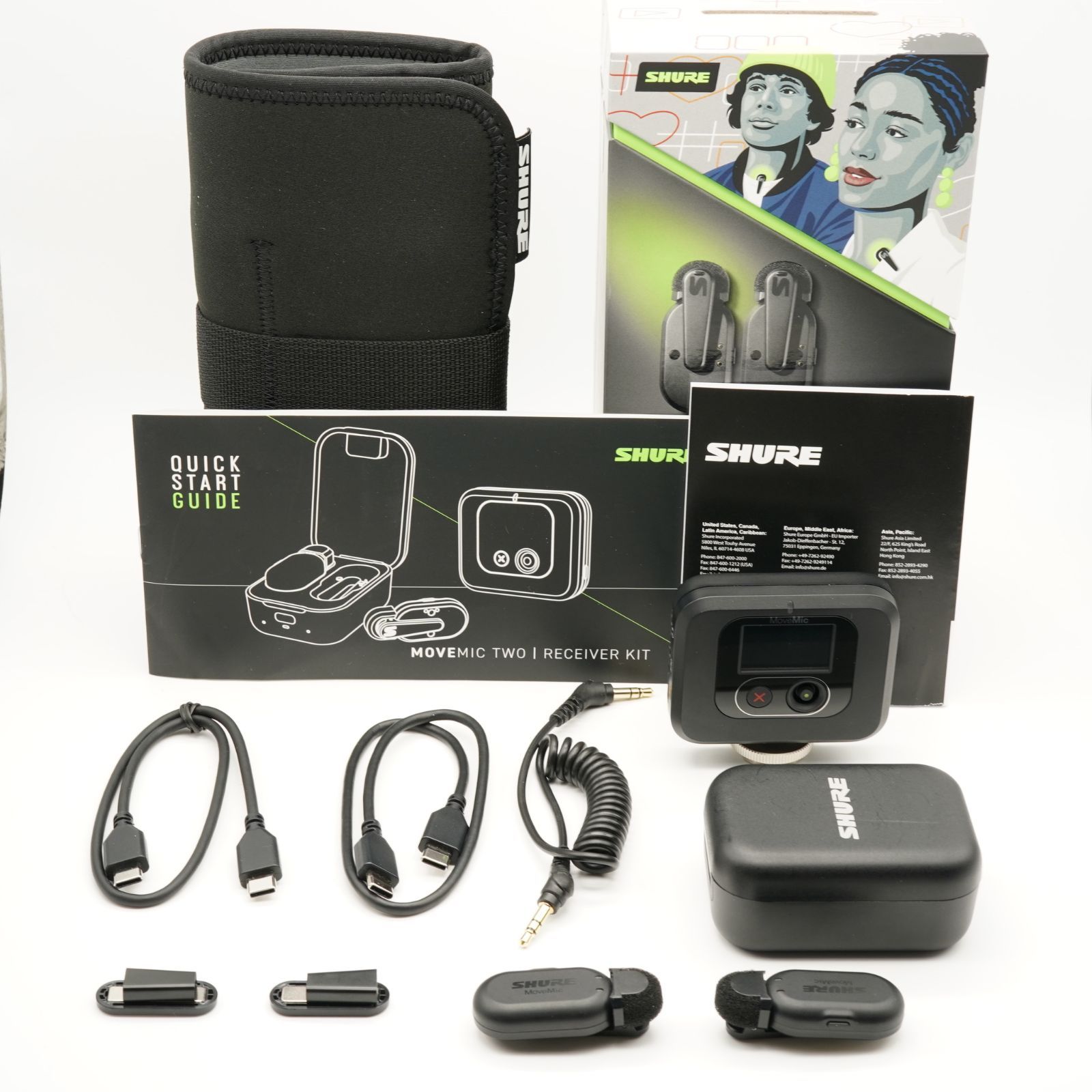 級 Shure シュア MoveMic Two Kit 受信機キット MV-TWO-KIT-J-Z6 あると嬉しい元箱 取説 付属品完備