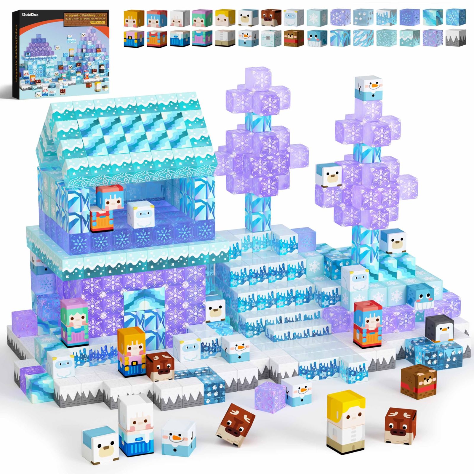GobiDex 100個 マグネットブロック マグネット組み立ておもちゃ プリンセスキャッスル 女の子用 STEM感覚 誕生日プレゼント 3歳以上 クラシックエディション