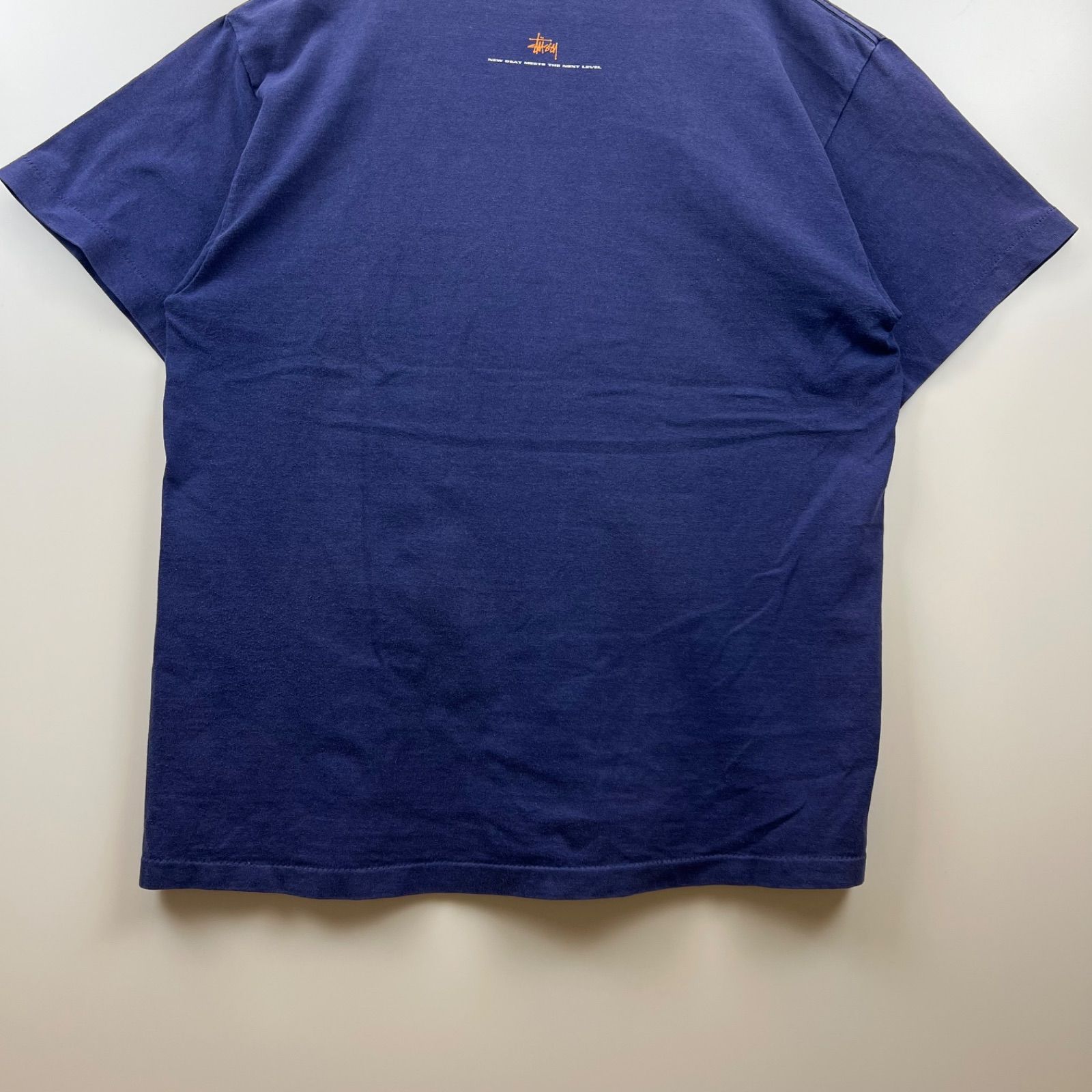 USA製 古着 90's オールドステューシー ボックスロゴ Tシャツ 紺タグ STUSSY 90s USA old graphic logo Tee L ステューシー