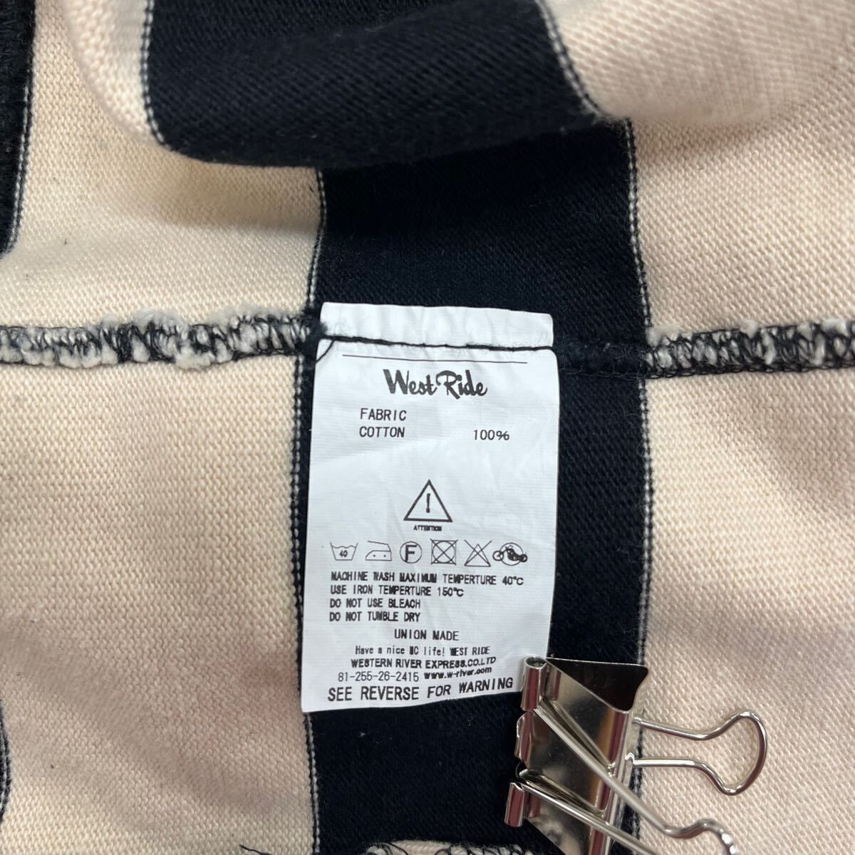 WESTRIDE ウエストライド HEAVY BORDER HOODIE ヘビーボーダー ジップ 