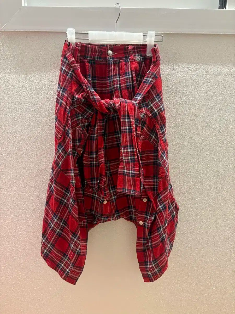 R13 シャツ レイヤード チェック パンツ