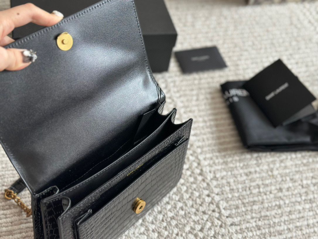 ≪気品溢れる≫【YSL】サンセットミディアム ブラック 今日特価】YSL Sunset サンダース サンセット バッグ-MM輸入