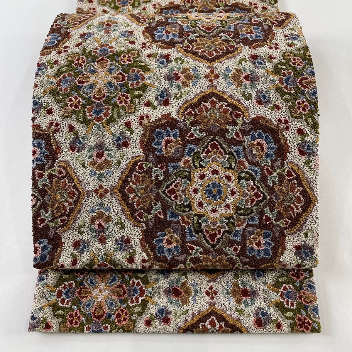 帯113 ○高級 正絹 相良刺繍 袋帯 花文 華文 帯113 ○高級 正絹 相良刺繍 袋帯 花文 華文