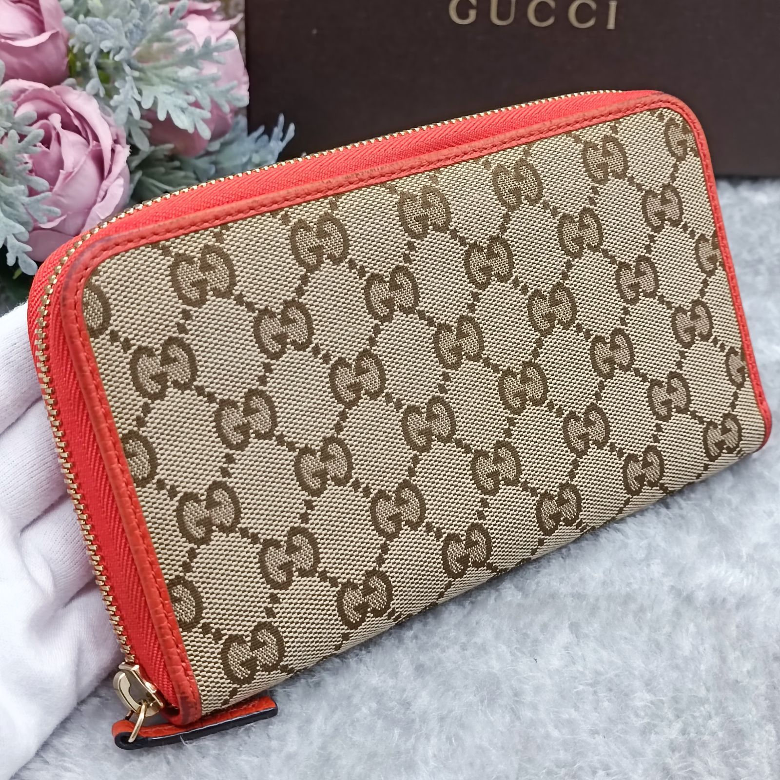 GUCCI 》 グッチ 長財布 ロングウォレット ラウンドジップ GG 