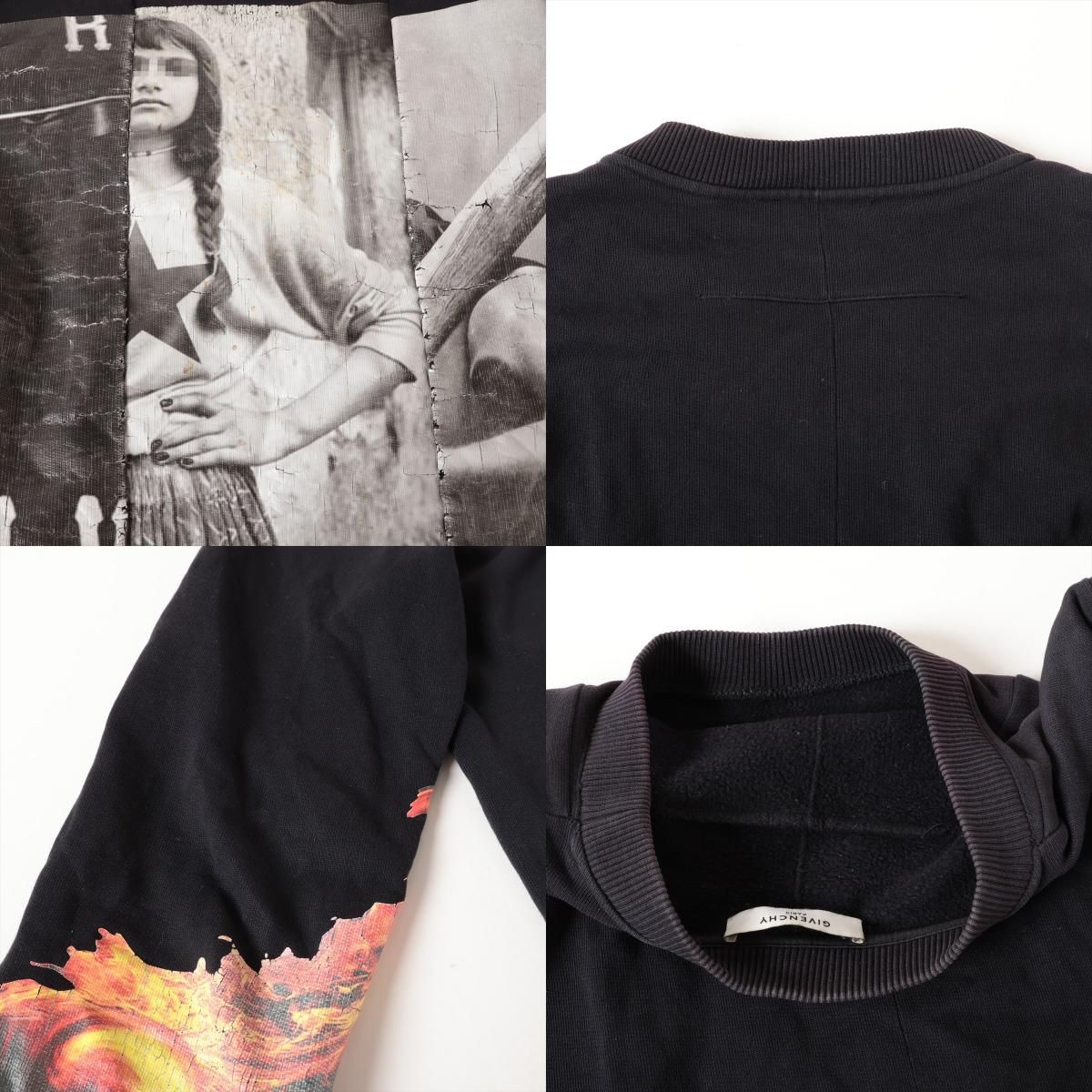 美品 ジバンシー プリント コットン スウェット M ブラック  