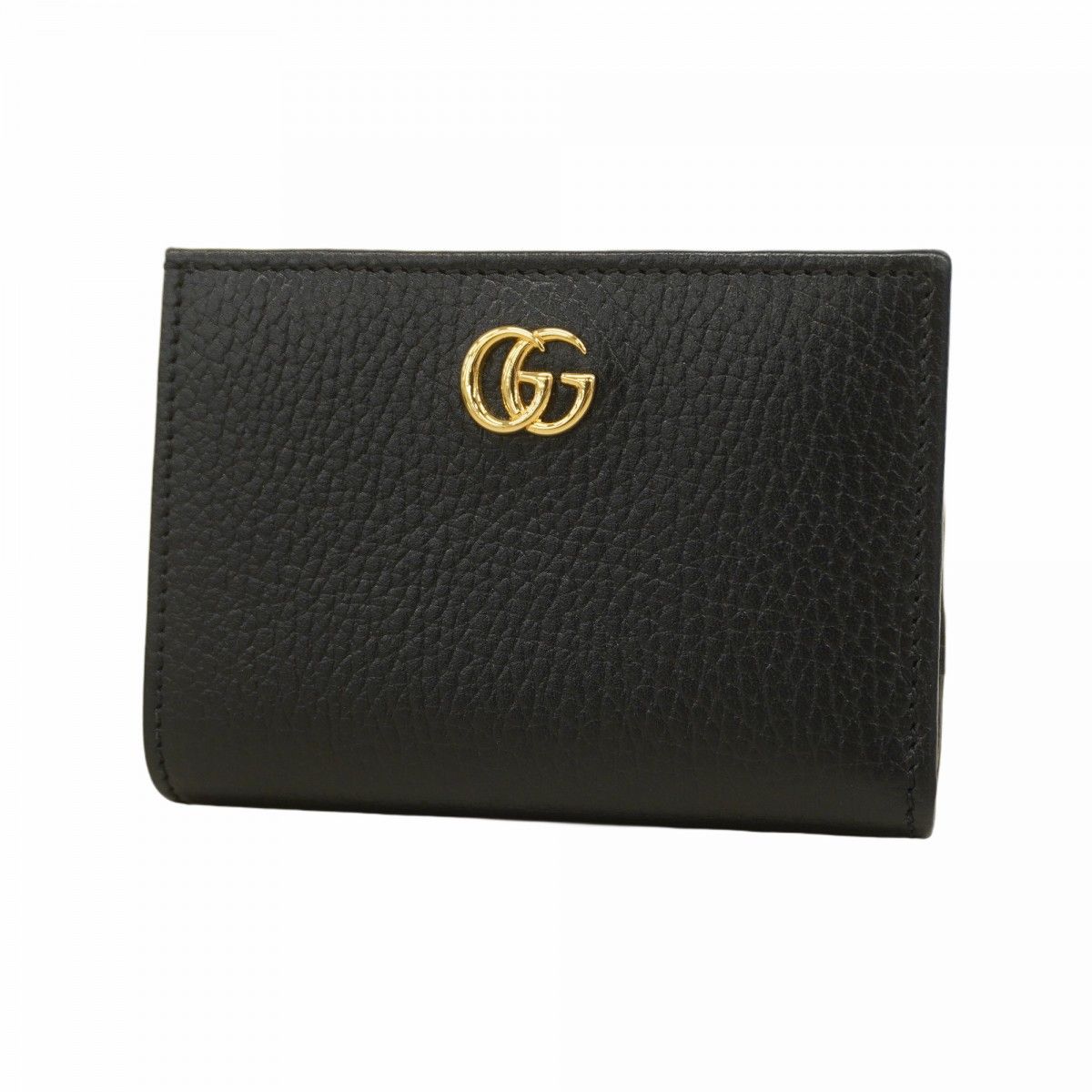 5ma0786 グッチ 財布 GGマーモント 日本 772738 レザー ブラック シャンパンゴールド金具 レディース