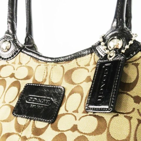 コーチ COACH トートバッグ キャンバス レザー 革 ロゴ
