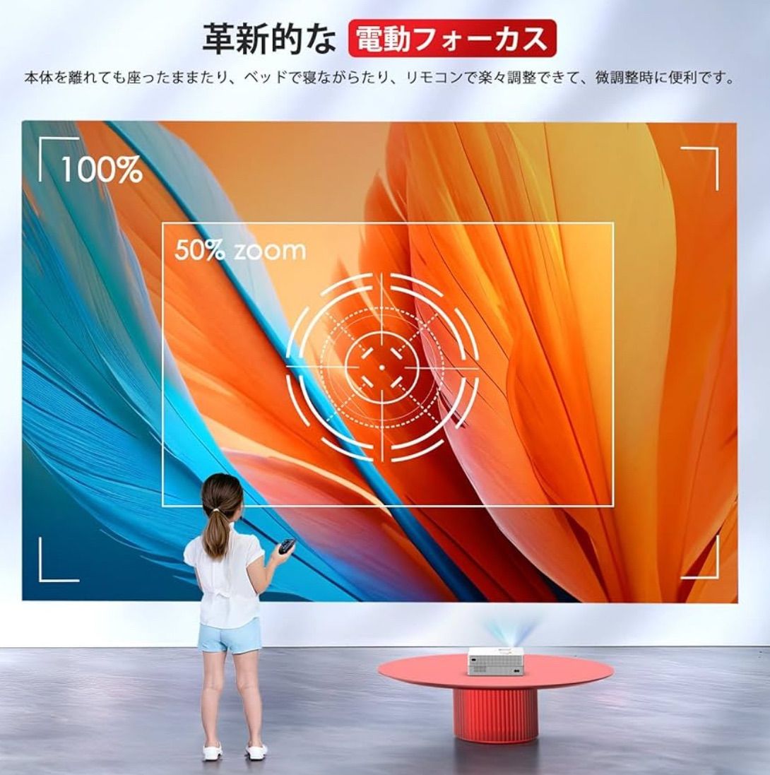 プロジェクター 小型 高輝度 最新電動フォーカス 自動台形補正 台形