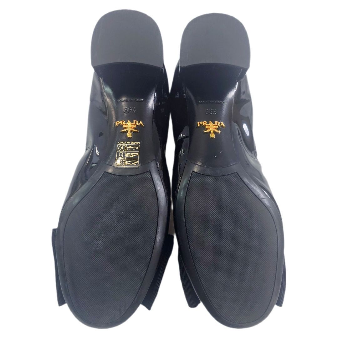 PRADA プラダ リボン パンプス エナメル ブラック 36 1/2 ブラック