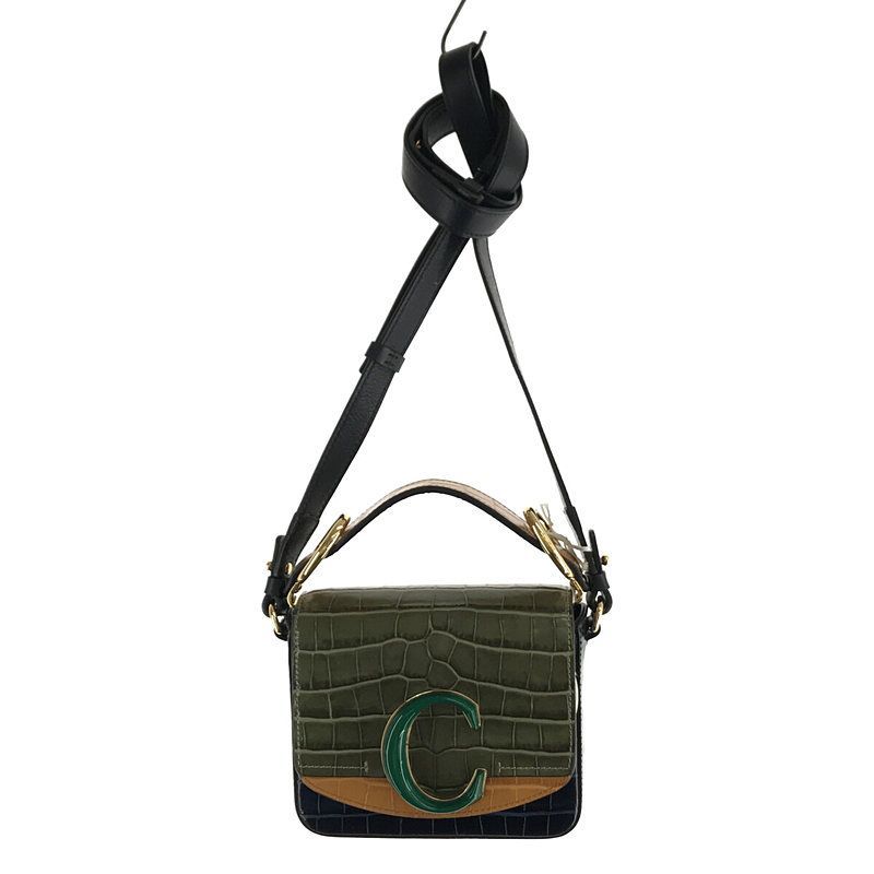 Chloe / クロエ | 2019AW | 2way Personalized Chlo? C mini square bag カスタマイズ クロコダイル レザー ショルダー ミニ バッグ 別鼈甲シグネチャーセット 箱・保存袋有 |