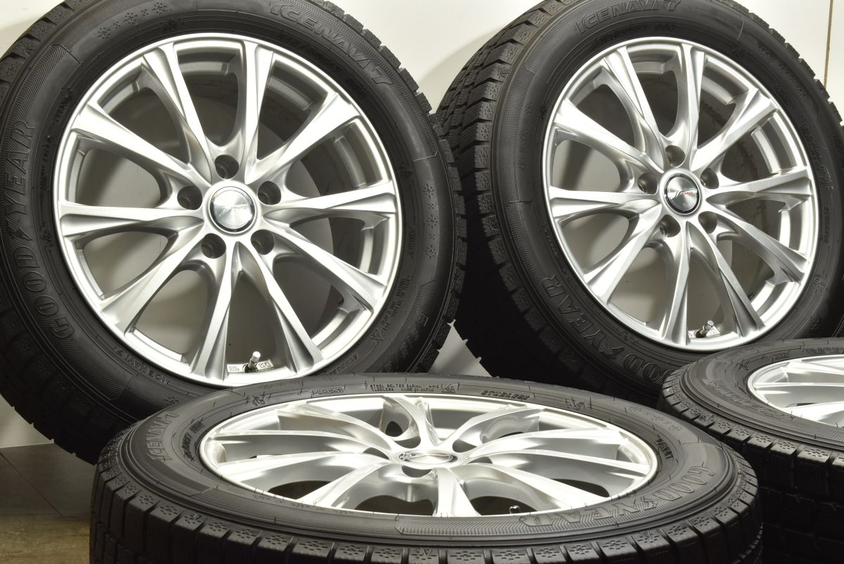 バリ溝 WEDS JOKER 17in 7J 48 PCD114.3 グッドイヤー アイスナビ 7 215 60R17 レクサス UX C-HR エスティマ カローラクロス 平座