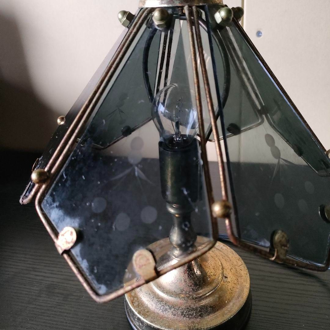 美品★アンティーク ガラス テーブルランプ  電気スタンド　水谷商店　ワンタッチ 美品☆アンティーク ガラス テーブルランプ 電気スタンド 水谷商店