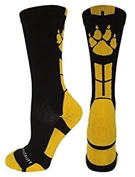 MadSportsStuff 野生動物の足 競技用クルーソックス 複数色 M ブラック