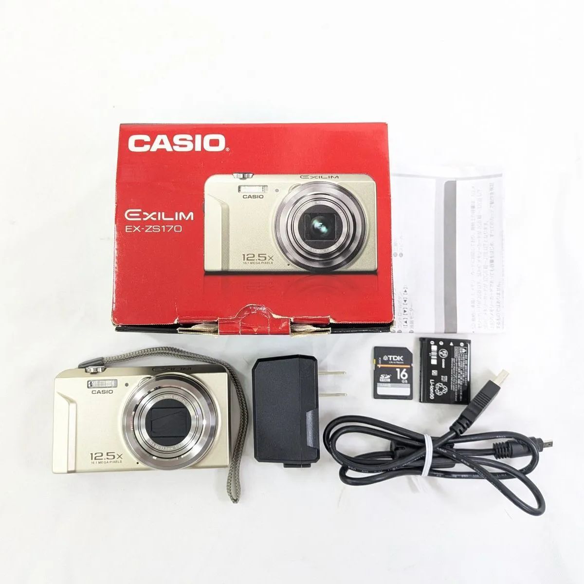 美品！ CASIO/カシオ EXILIM EX-ZS170 ゴールド デジタルカメラ 