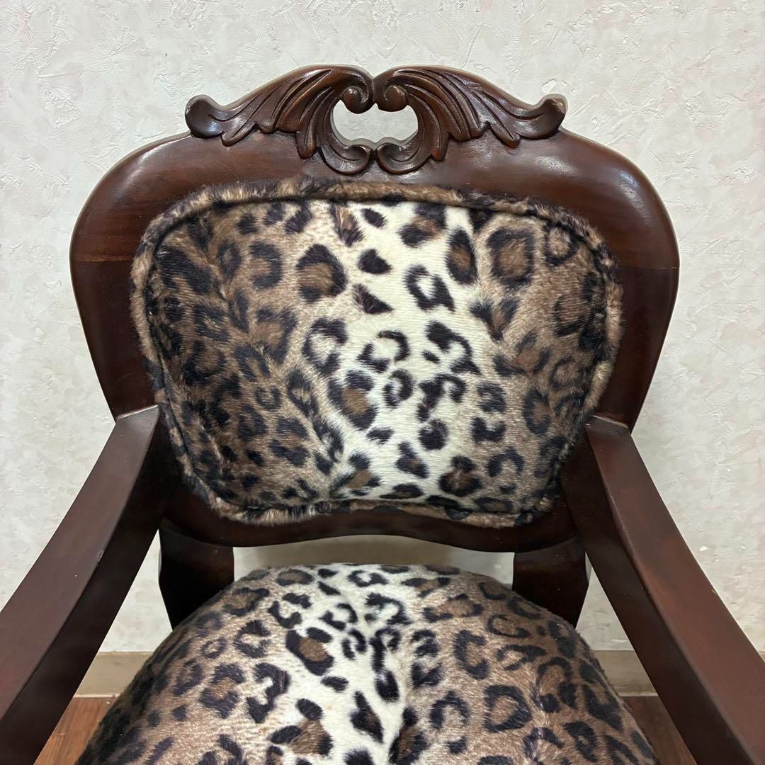 アンティーク アニマル柄ダイニングチェア 猫脚椅子 アンティーク