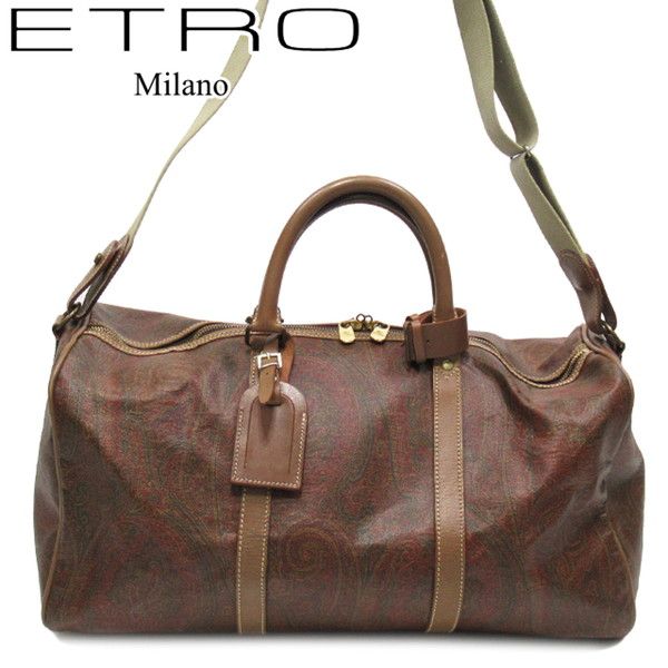 ETRO エトロ ブラウン 大型ボストンバッグ ペイズリー柄 ETRO(エトロ) ボストンバッグ ペイズリー柄