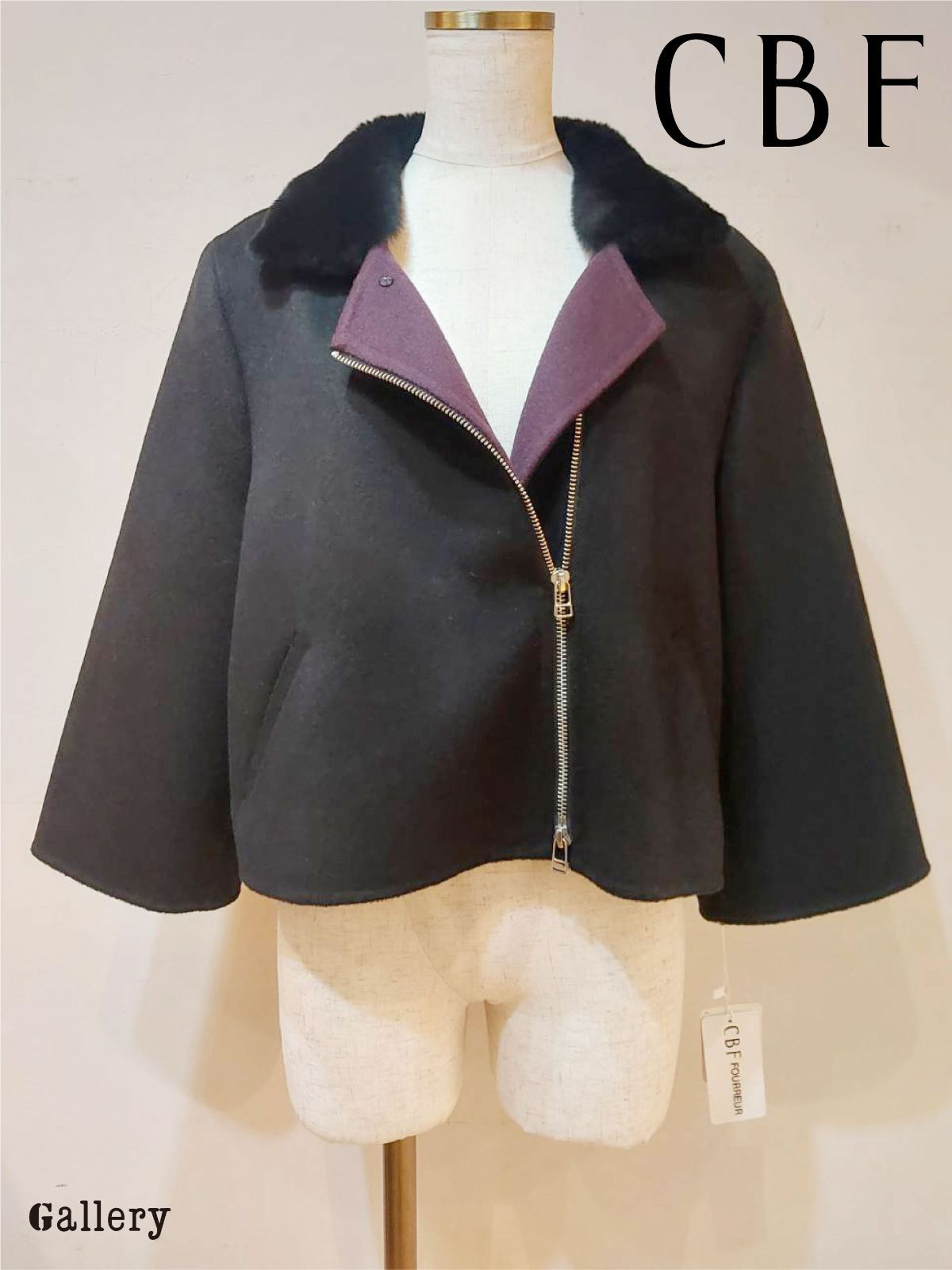 ♥ 公式正規取扱い CBF シービーエフ カシミヤ100％ ライダース ジャケット ヌートリア 毛皮
